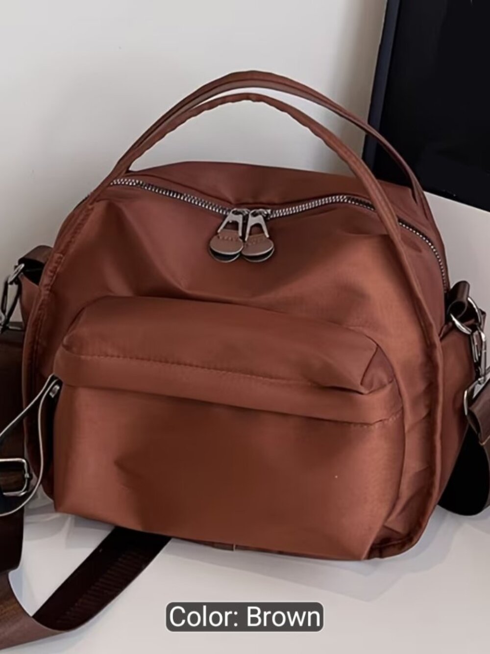 BROWN HANG BAG.